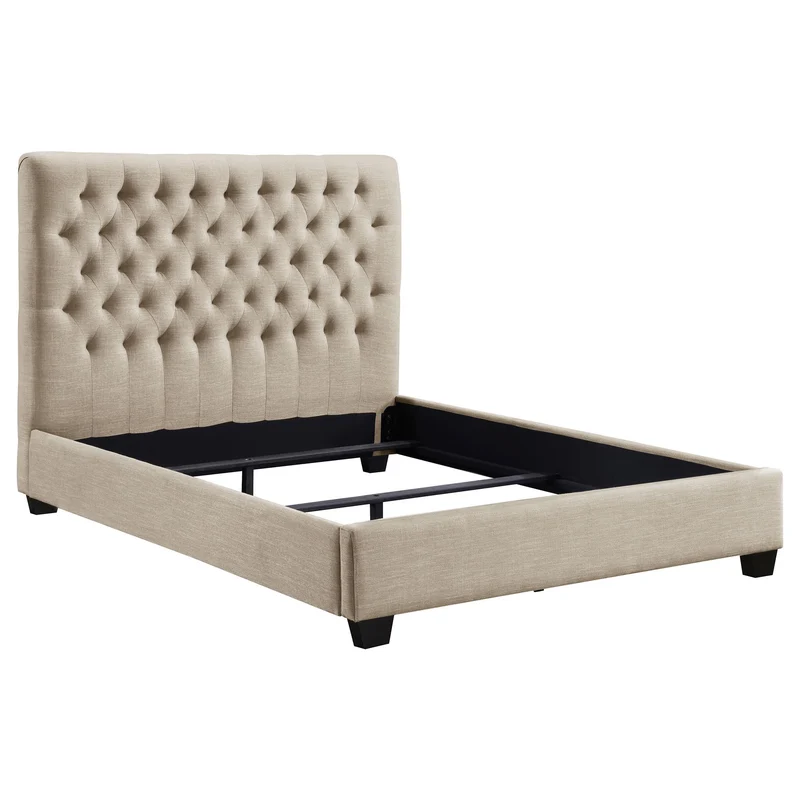 Coaster Furniture Chloe 300007F Upholstered Full Panel Bed - Oatmeal