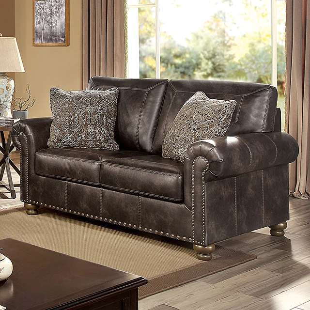Furniture of America Bemus Stationary Loveseat CM6731DB-LV