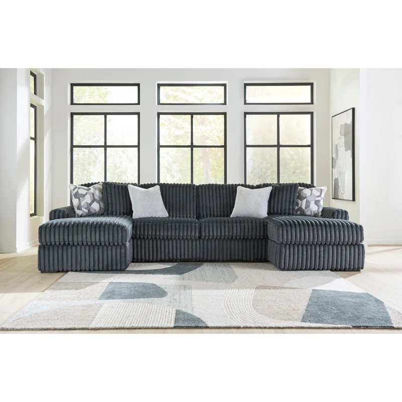 Signature Design by Ashley Midnight-Madness 98105S7 3 pc Double Chaise Sectional