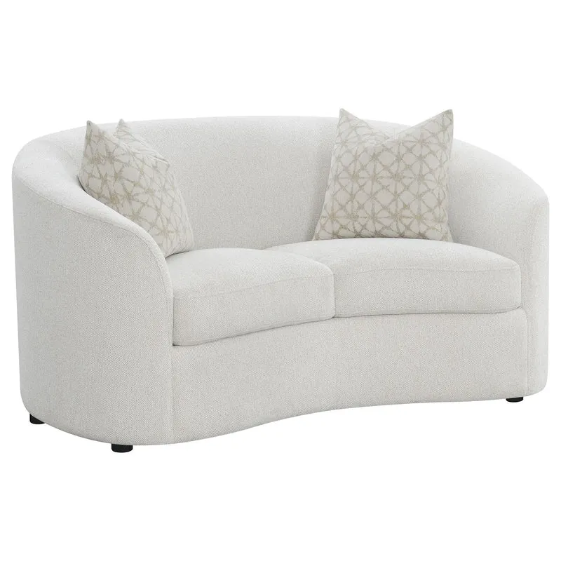 Coaster Furniture Rainn 509172 Boucle Upholstered Sloped Arm Loveseat - Latte