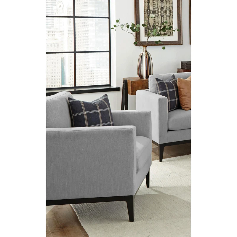 Coaster Furniture Apperson 508683 Upholstered Track Arm Accent Chair - Light Grey