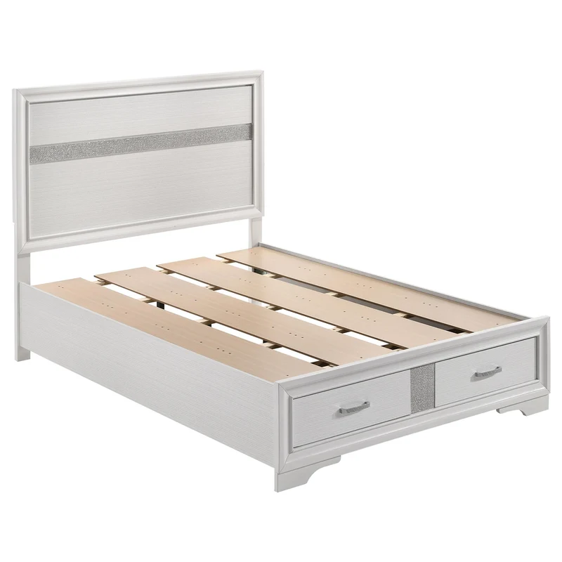 Coaster Furniture Miranda 205111F 51-inch Wood Full Storage Panel Bed - White