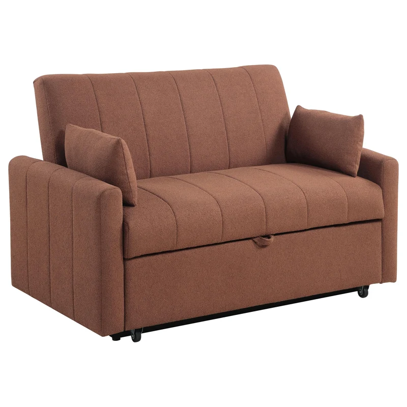 Coaster Furniture Portland 350145 Boucle Upholstered Sleeper Sofa Bed - Copper