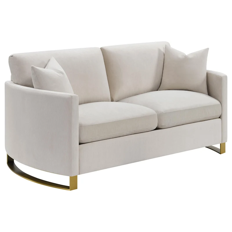Coaster Furniture Corliss 508822 Upholstered Curved Track Arm Loveseat - Beige