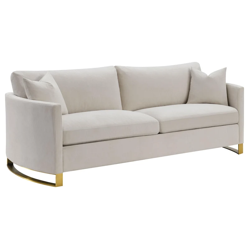 Coaster Furniture Corliss 508821 Upholstered Curved Track Arm Sofa - Beige