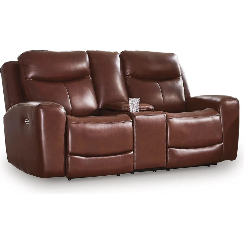 Signature Design by Ashley Next Move Power Reclining Leather Match Loveseat with Console PCU1210218