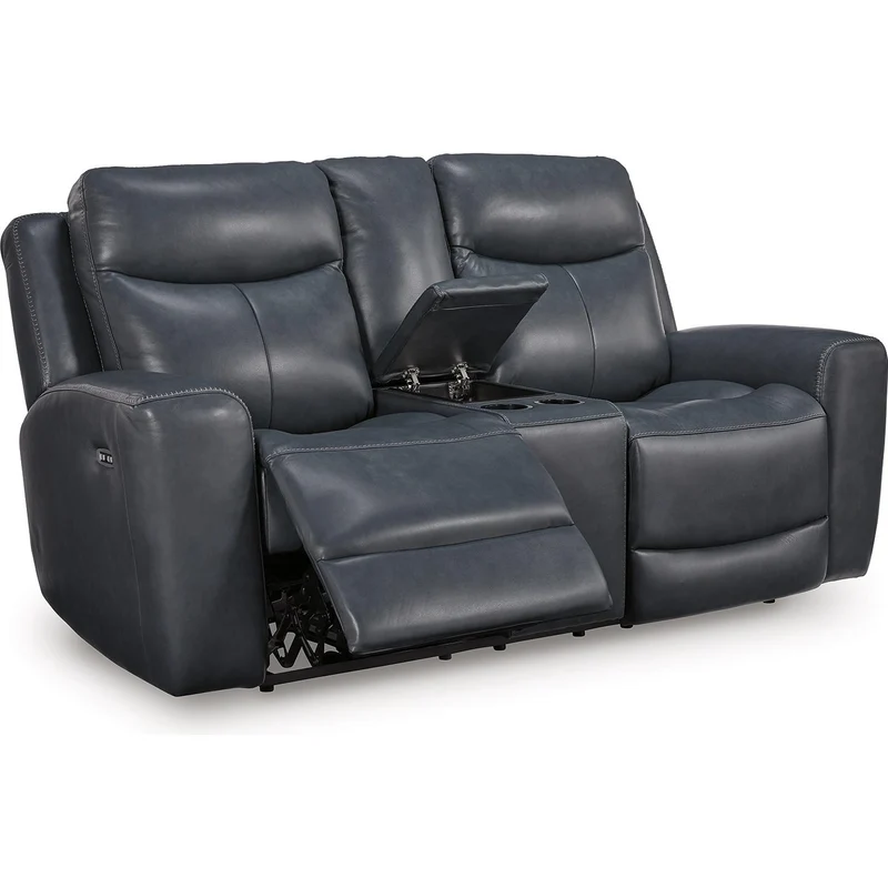 Signature Design by Ashley Next Move Power Reclining Leather Match Loveseat with Console PCU1210018