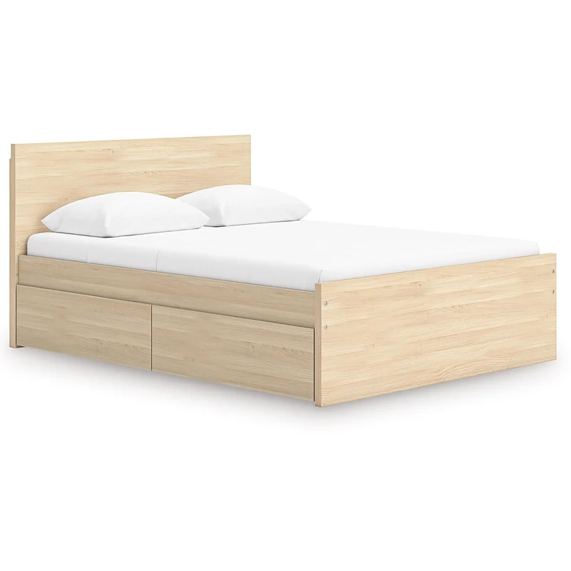 Signature Design by Ashley Onita EB9632B12 Queen Panel Platform Bed with 1 Side Storage