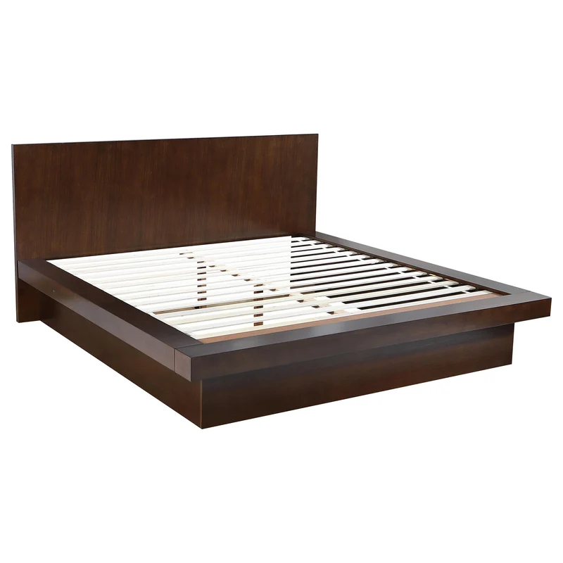 Coaster Furniture Jessica 200711KE Wood Eastern King LED Panel Bed - Cappuccino