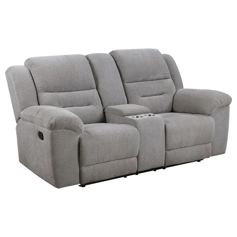 Coaster Furniture Gilson 602552 Chenille Upholstered Reclining Loveseat - Grey