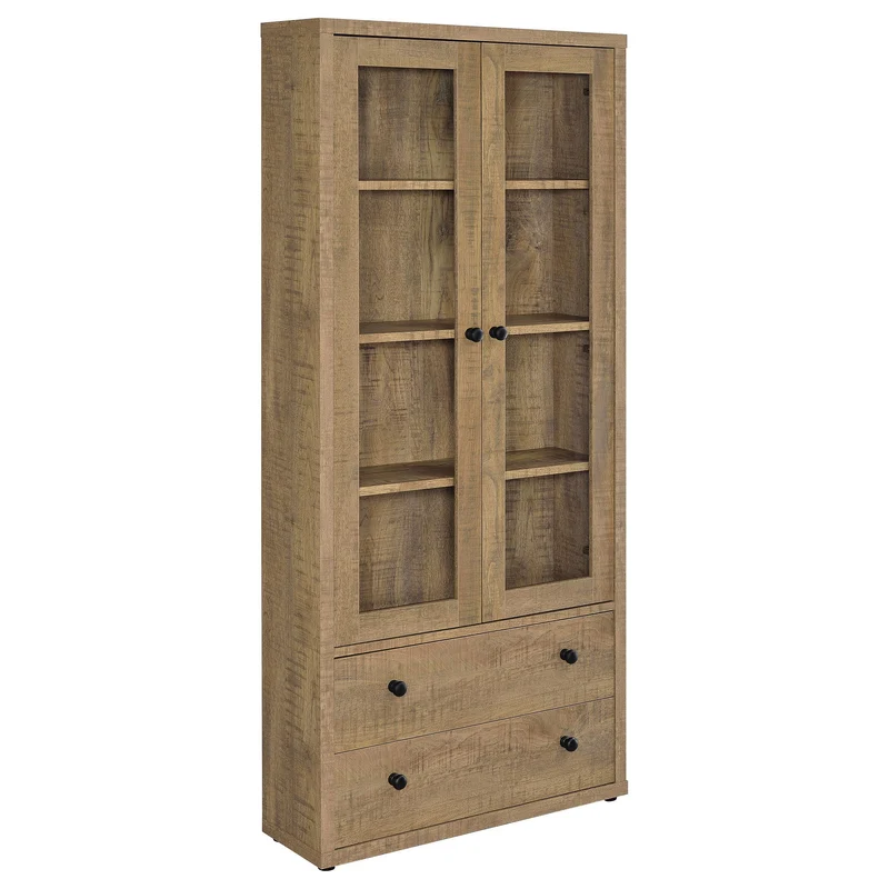 Coaster Furniture Hawthorne 953479 4-shelf Glass Door Tall Cabinet with Drawers - Mango