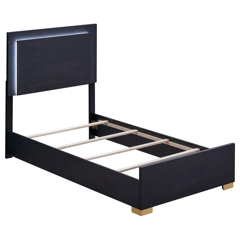 Coaster Furniture Marceline 222831T Wood Twin LED Panel Bed - Black
