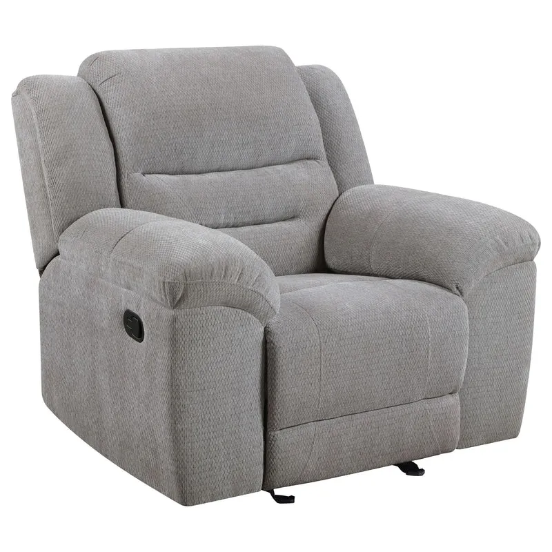 Coaster Furniture Gilson 602553 Chenille Upholstered Glider Recliner Chair - Grey