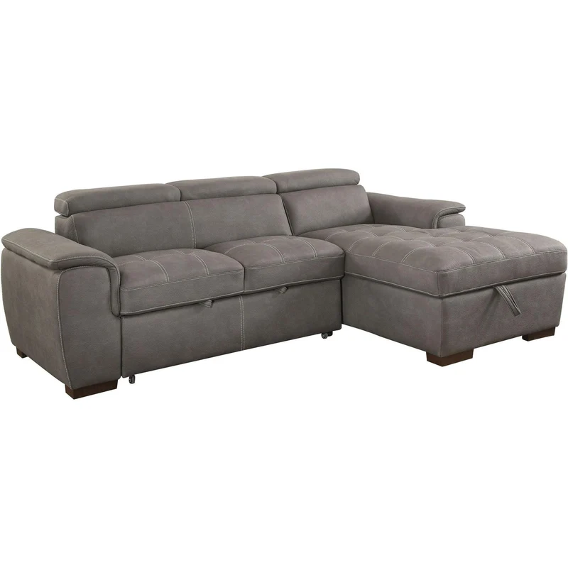 Furniture of America Patty Fabric Sleeper Sectional CM6514BR-SECT