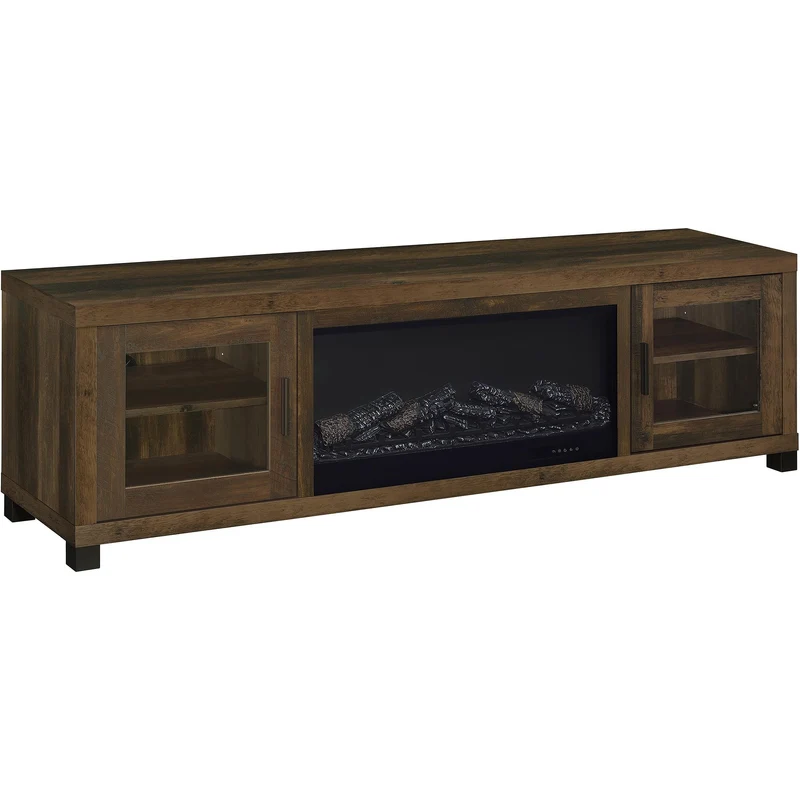 Coaster Furniture Havering 722873 71-inch TV Stand Fireplace Media Console - Dark Pine