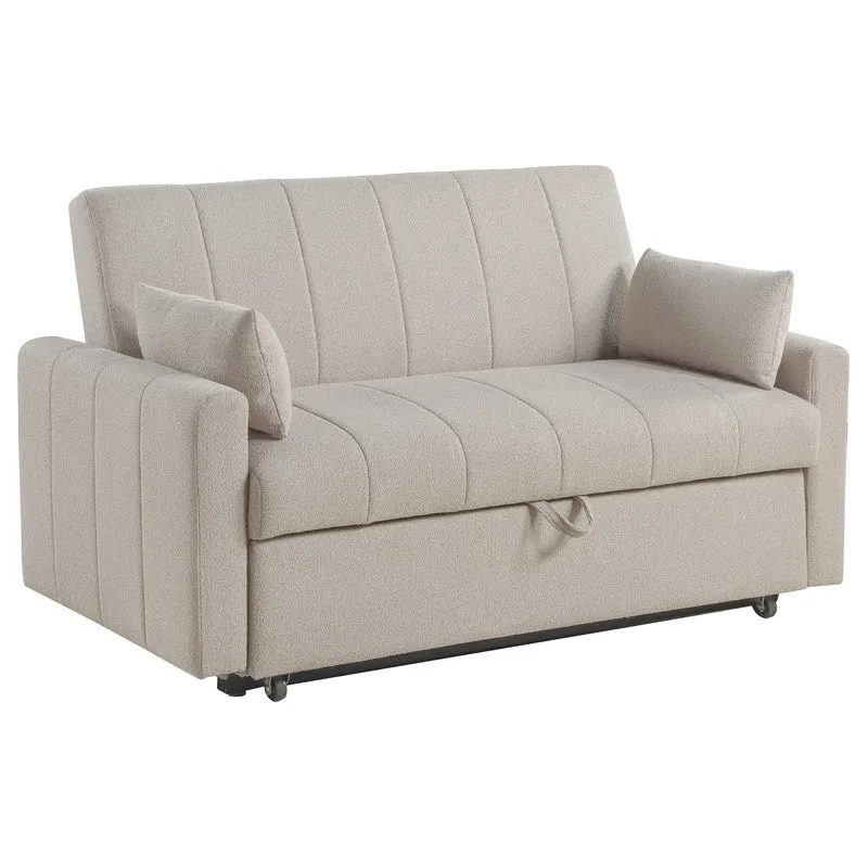Coaster Furniture Portland 350142 Boucle Upholstered Sleeper Sofa Bed - Latte