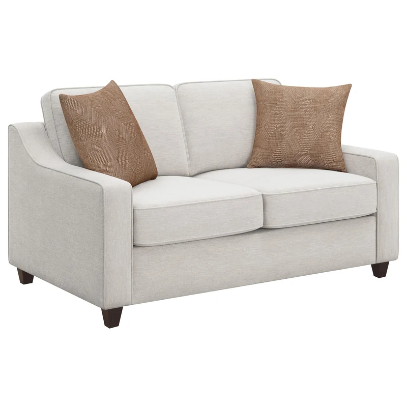 Coaster Furniture Christine 552062 Upholstered Sloped Arm Loveseat - Beige