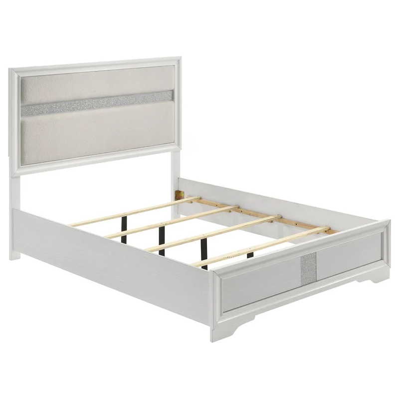 Coaster Furniture Miranda 205110Q 54-inch Upholstered Queen Panel Bed - White