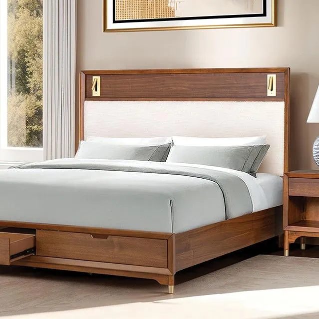 Furniture of America Hepburne FM74000WN-Q-ST-BED Queen Storage Bed
