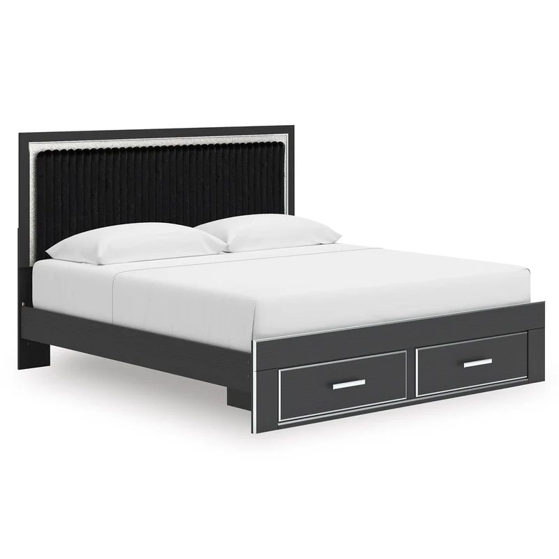 Signature Design by Ashley Zuraleus PCB3380B11 King Upholstered Panel Storage Bed