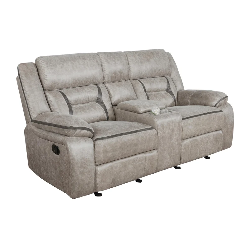 Coaster Furniture Greer 651352 Upholstered Motion Reclining Loveseat - Taupe