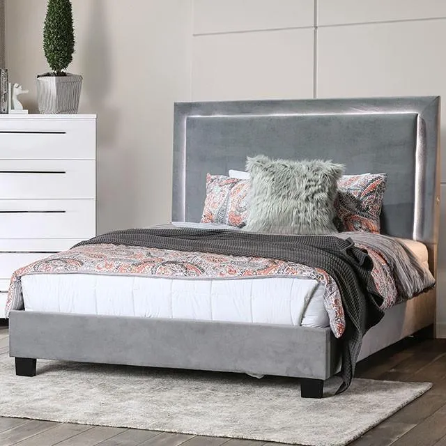 Furniture of America Erglow CM7695GY-EK-BED-VN E.King Bed, Gray