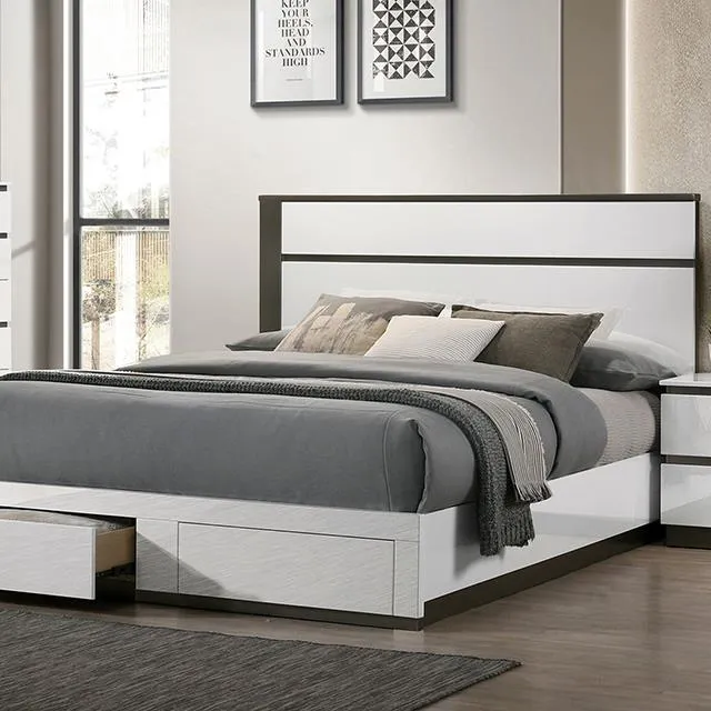 Furniture of America Birsfelden FOA7225WH-DR-Q-BED Queen Bed