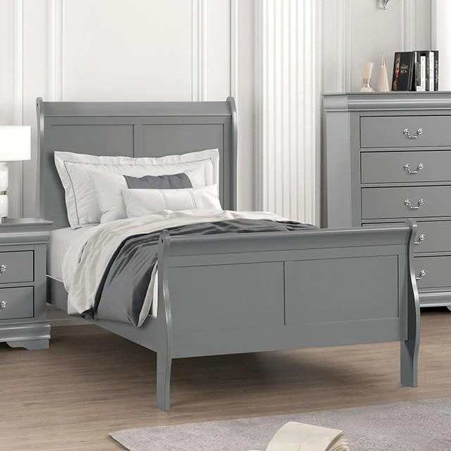 Furniture of America Louis Philippe FM7866GY-T Twin Bed