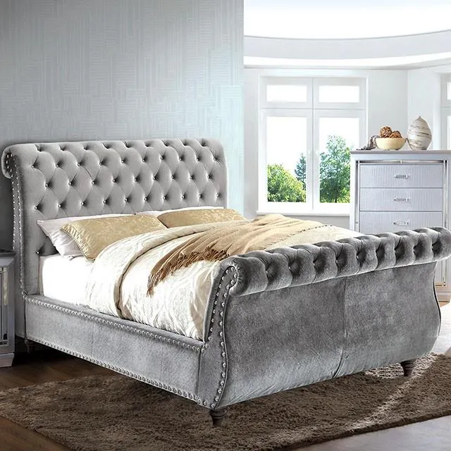 Furniture of America Noella CM7128GY-Q-BED-VN Queen Bed, Gray