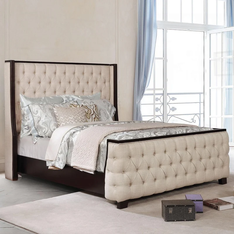 Furniture of America Camille Queen Upholstered Platform Bed CM7566Q-BED