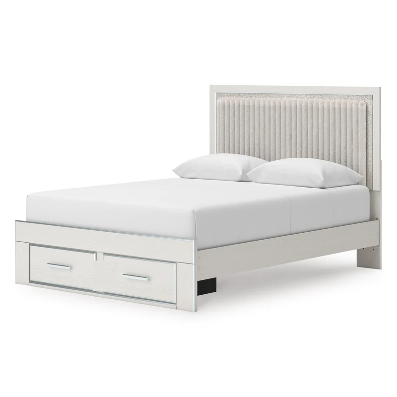 Signature Design by Ashley Zuraleus PCB3381B4 Queen Upholstered Panel Storage Bed