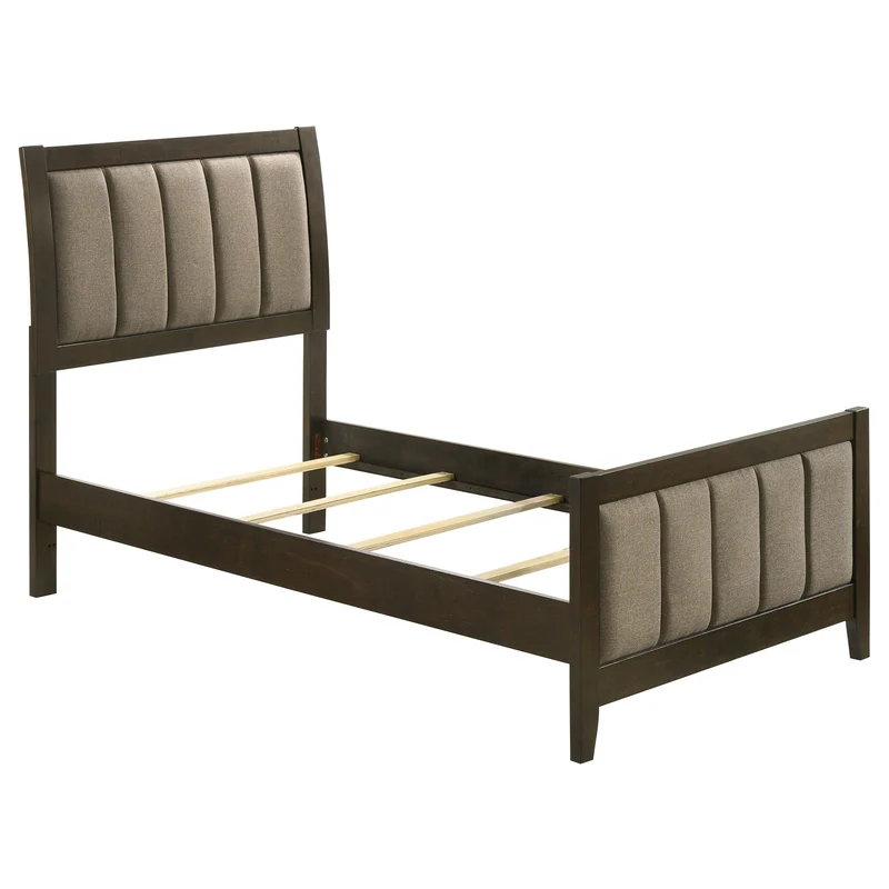 Coaster Furniture Wilkes 224421T 51-inch Upholstered Twin Bed - Dark Cocoa