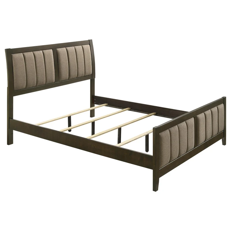 Coaster Furniture Wilkes 224421Q 51-inch Upholstered Queen Bed - Dark Cocoa