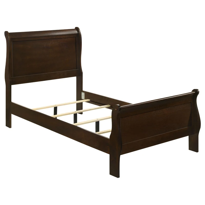 Coaster Furniture Louis Philippe 202411T Wood Twin Sleigh Bed - Cappuccino