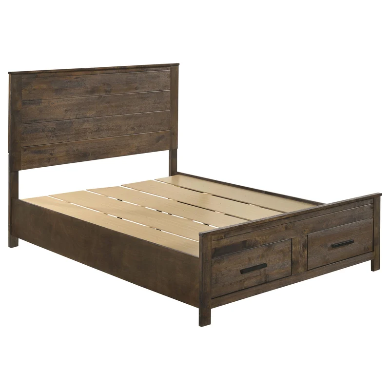 Coaster Furniture Woodmont 222631Q Wood Queen Storage Panel Bed - Rustic Golden Brown