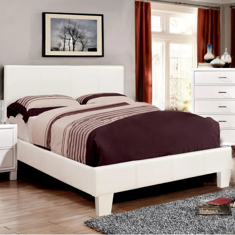 Furniture of America Winn Park Queen Upholstered Panel Bed CM7008WH-Q-BED