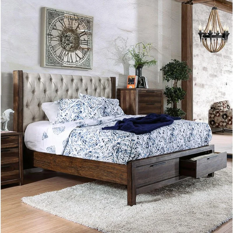 Furniture of America Hutchinson King Bed with Storage CM7577DR-EK-BED