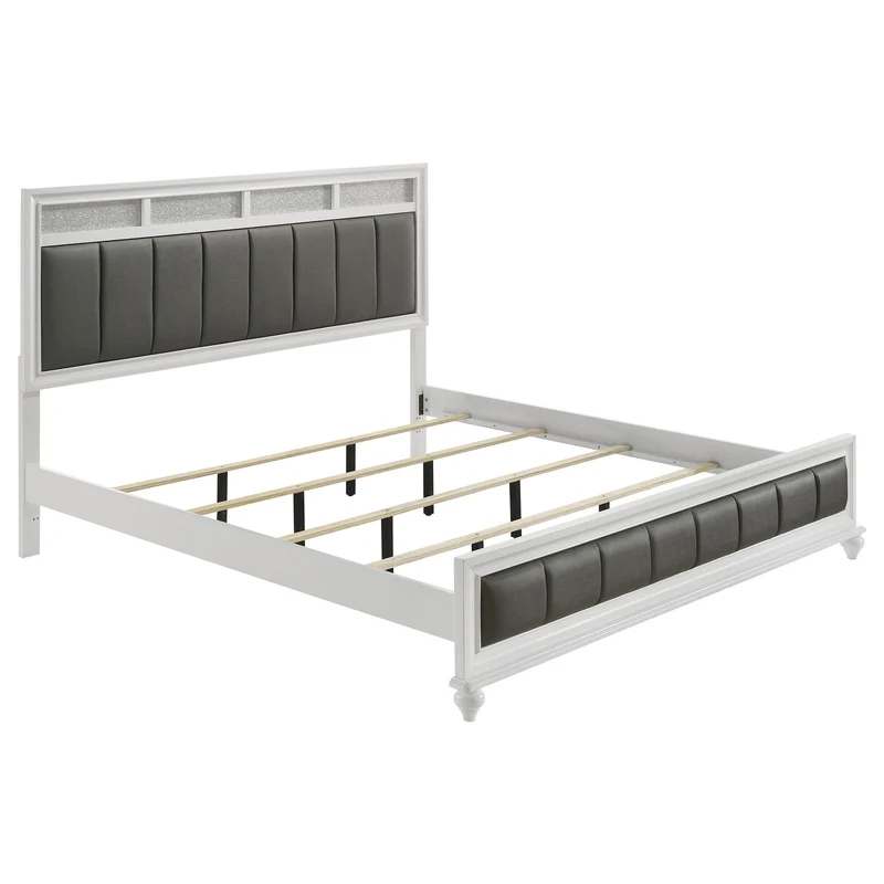 Coaster Furniture Barzini 205891KE Wood Eastern King Panel Bed - White