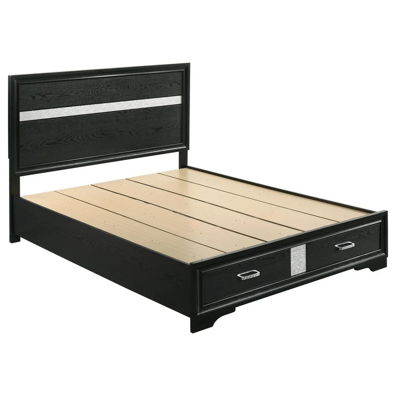 Coaster Furniture Miranda 206361Q 51-inch Wood Queen Storage Panel Bed - Black