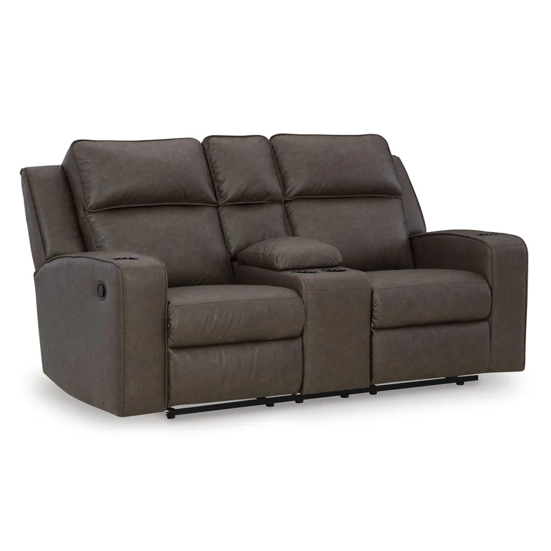 Signature Design by Ashley Lavenhorne 6330694 Double Reclining Loveseat with Console