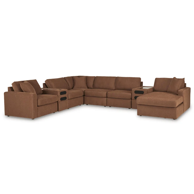 Signature Design by Ashley Modmax 92102S48 8 pc Sectional with Chaise and Audio Consoles