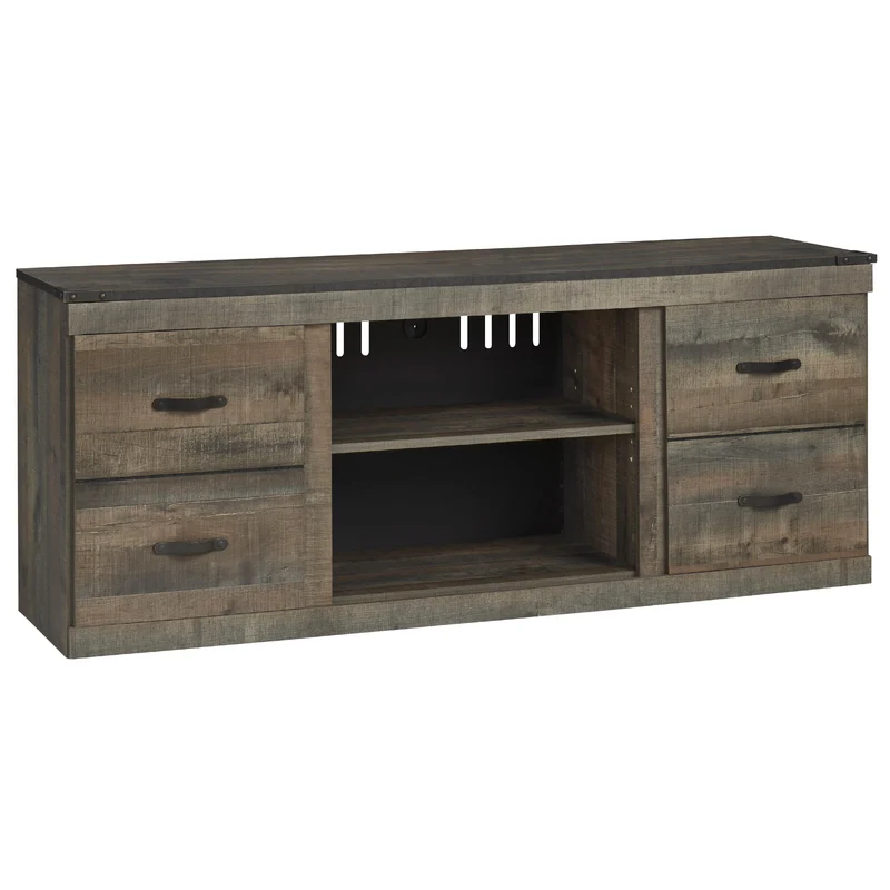 Signature Design by Ashley Trinell EW0446-268 Large TV Stand with Fireplace Option