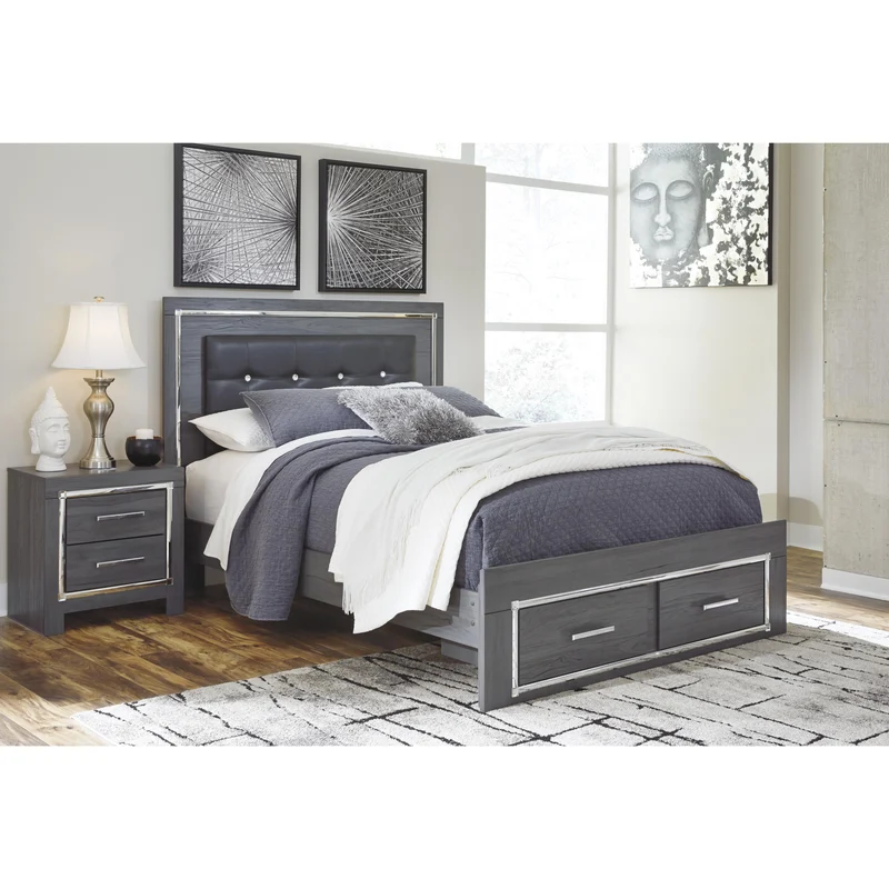 Signature Design by Ashley Lodanna B214B12 Queen Panel Bed with 2 Storage Drawers