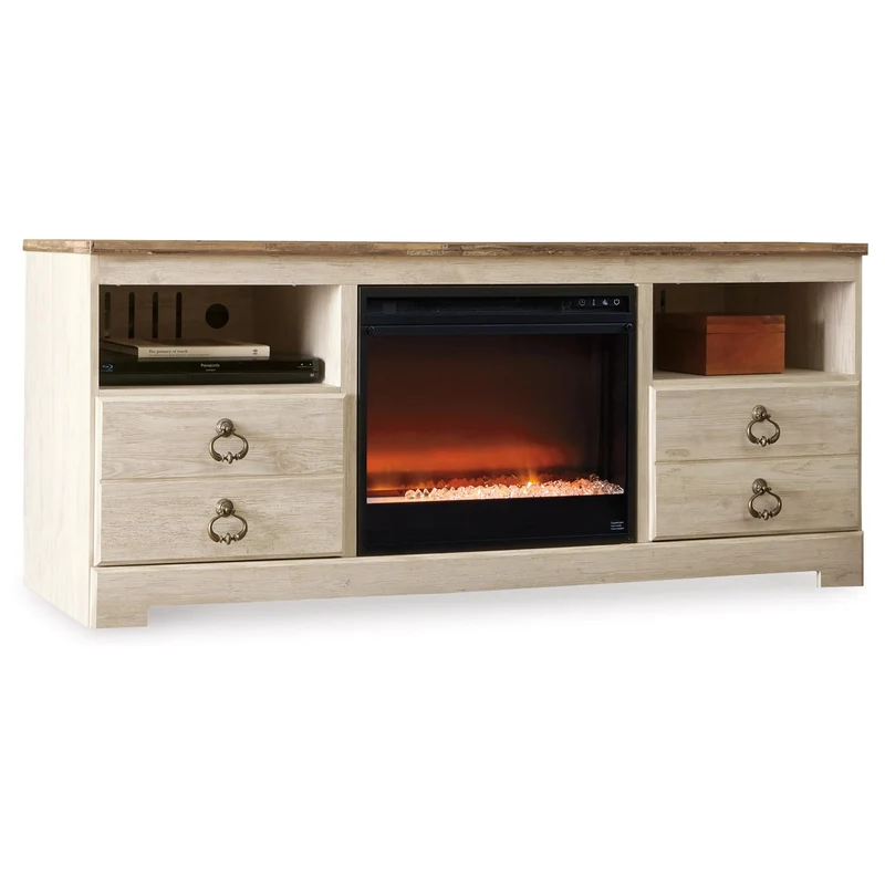 Signature Design by Ashley Willowton W267W10 64" TV Stand with Electric Fireplace