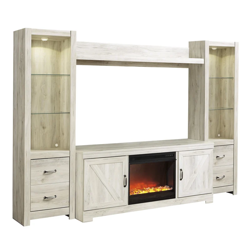 Signature Design by Ashley Bellaby W331W5 4 pc Entertainment Center with Fireplace