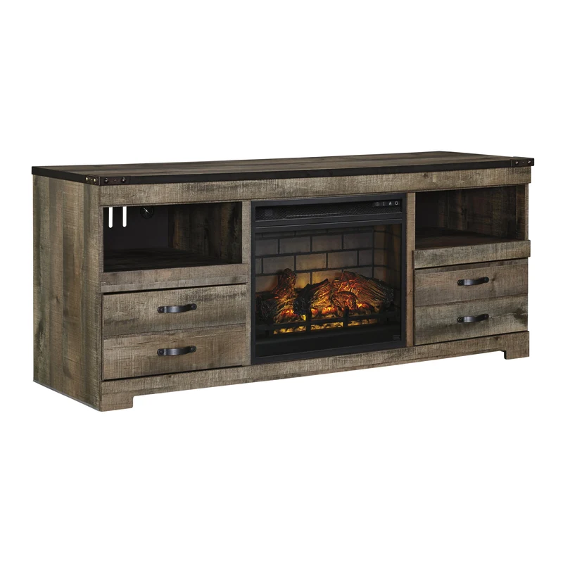 Signature Design by Ashley Trinell W446W9 63" TV Stand with Electric Fireplace