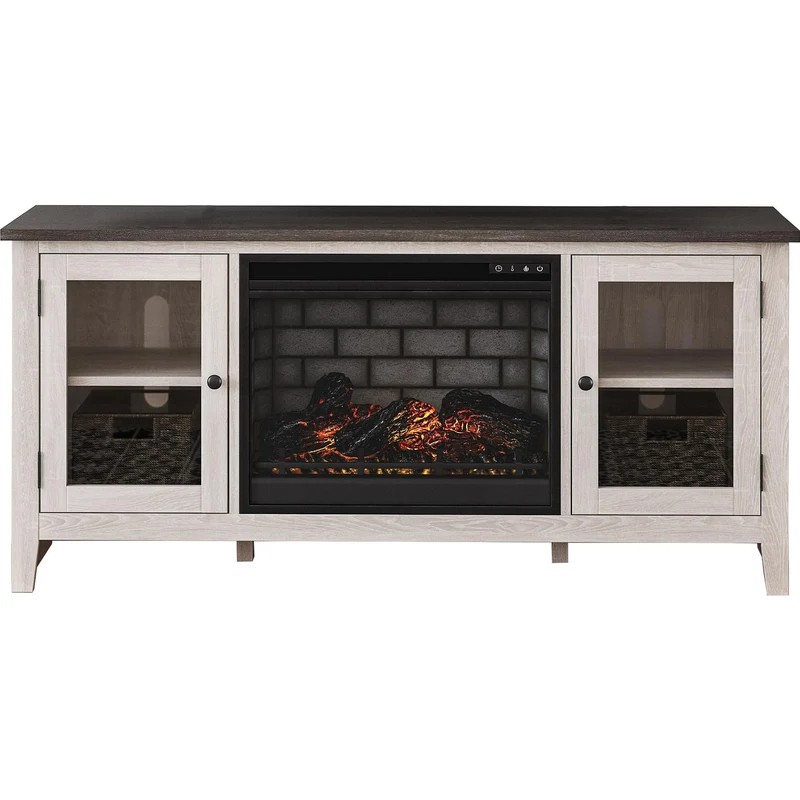 Signature Design by Ashley Dorrinson W287W3 60" TV Stand with Electric Fireplace