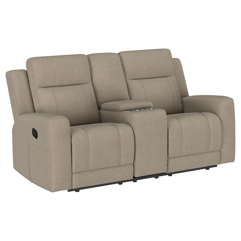 Coaster Furniture Brentwood 610282 Upholstered Motion Reclining Loveseat - Taupe