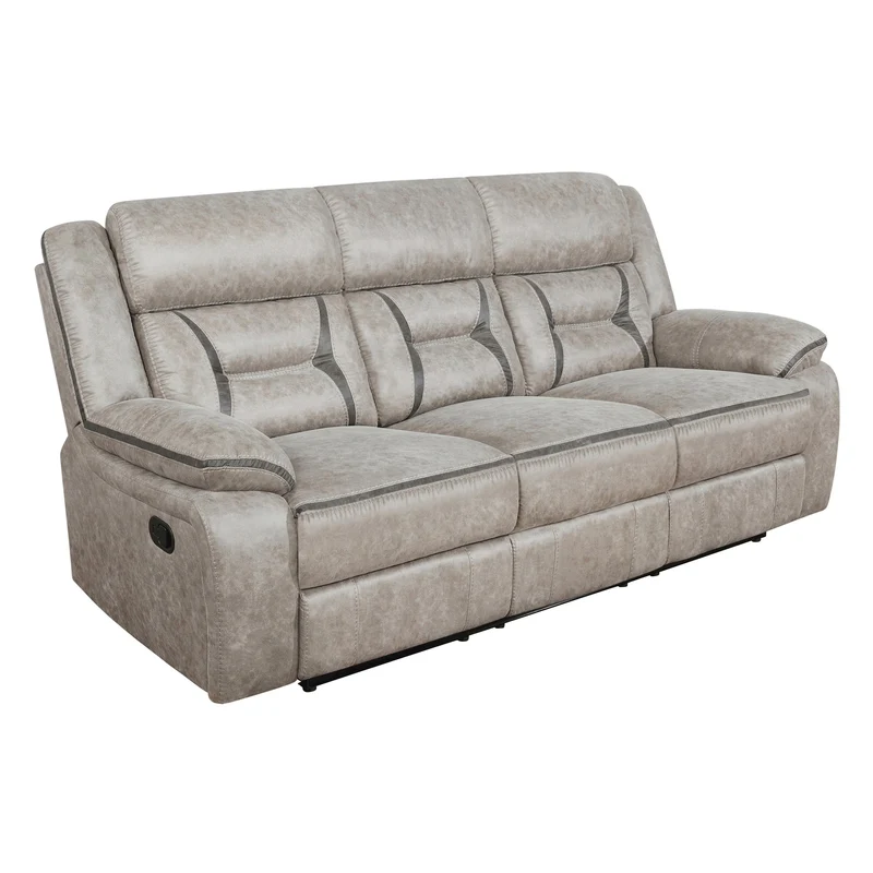Coaster Furniture Greer 651351 Upholstered Motion Reclining Sofa - Taupe