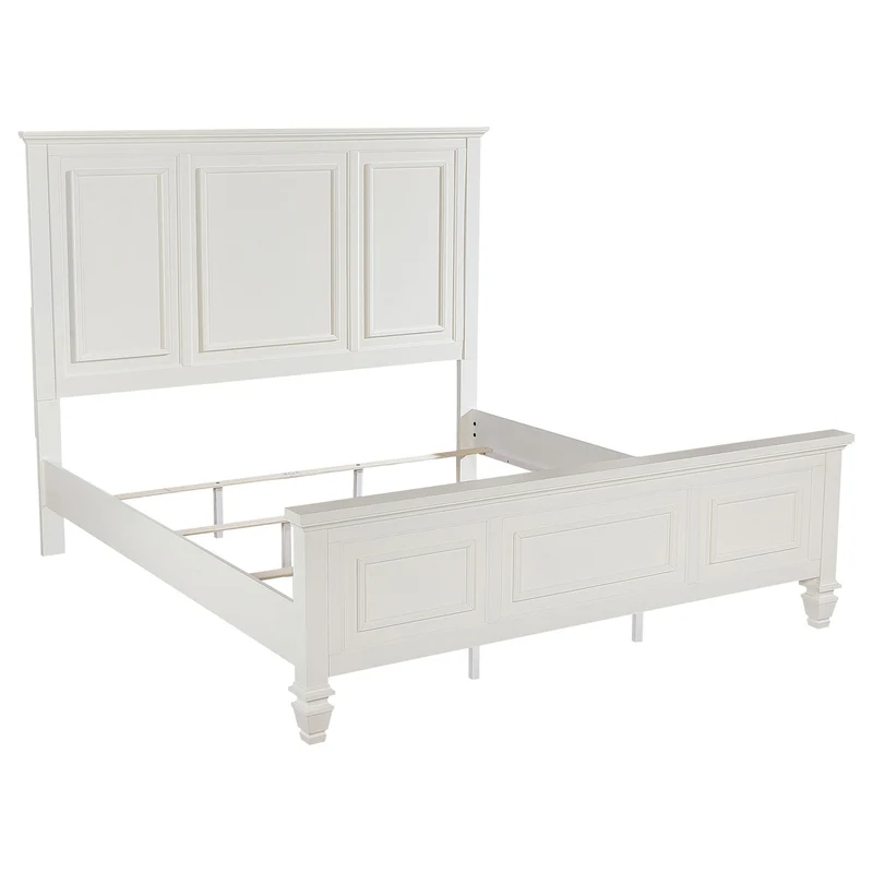 Coaster Furniture Sandy Beach 201301KEN 63-inch Eastern King Wood Panel Bed - Cream White
